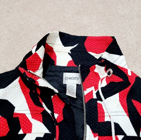 Womans Chicos size 2 MEDIUM beautiful jacket fully lined cotton blend sh… - Picture 11 of 13